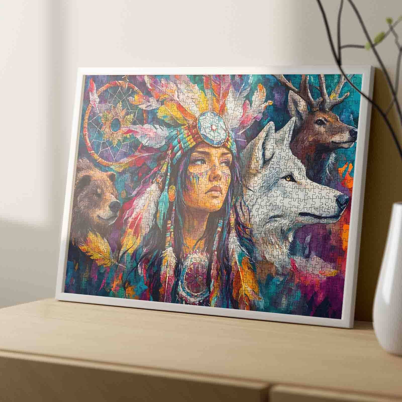 tucocoo-tribal-spirit-warrior-puzzle-1000-teile-kriegerin image 4