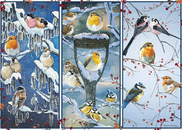 otter-house-snowy-garden-birds-1000-teile-puzzle-winter image 1