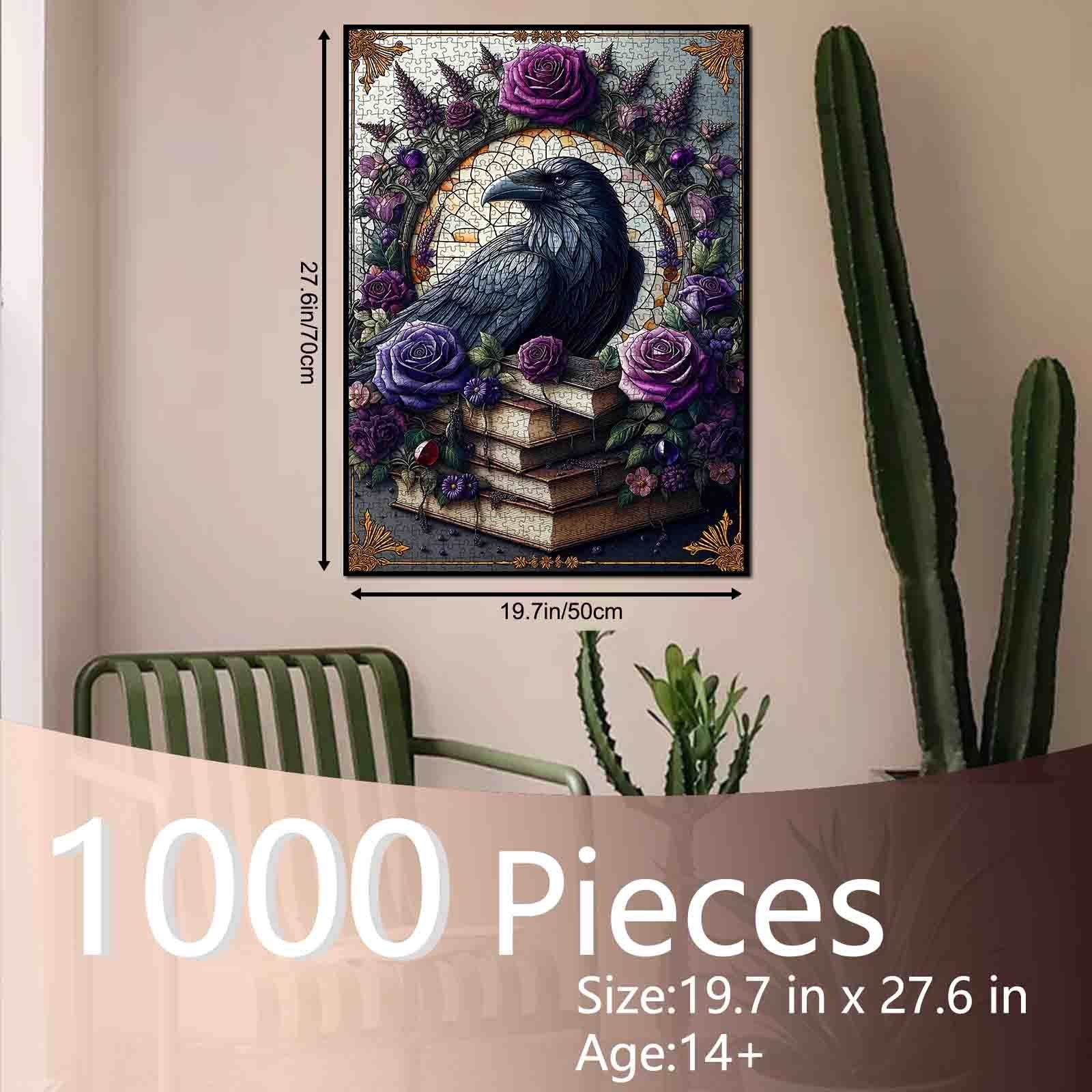 tucocoo-jigsaw-puzzles-raven-and-roses-puzzle-1000-teile-rabe image 5