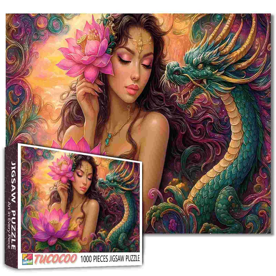 tucocoo-mystical-beauty-and-dragon-puzzle-1000-teile-fantasy image 1