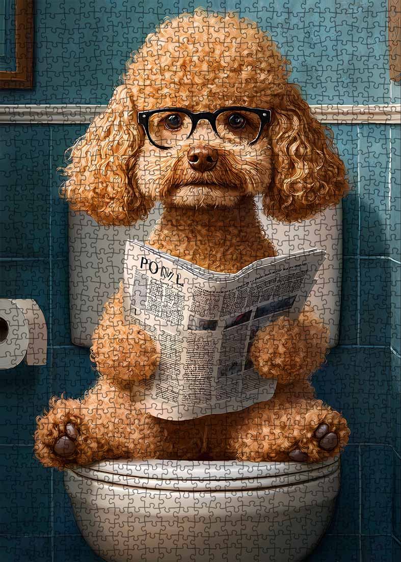 tucocoo-jigsaw-reading-poodle-puzzle-1000-teile-hund-pudel image 2
