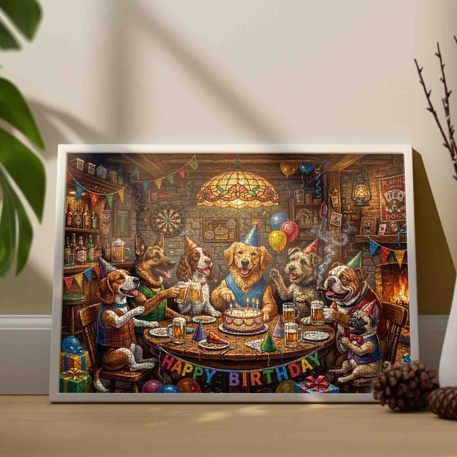 tucocoo-jigsaw-dog-birthday-party-pub-puzzle-1000-teile-hunde image 3