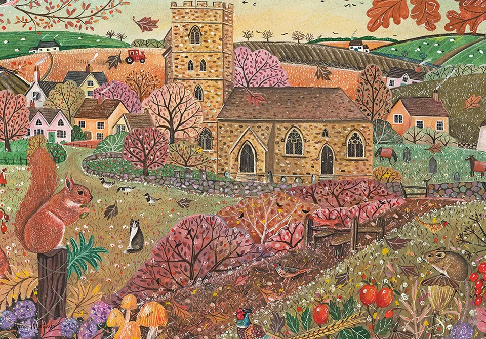 otter-house-autumn-village-puzzle-500-teile-herbst image 1