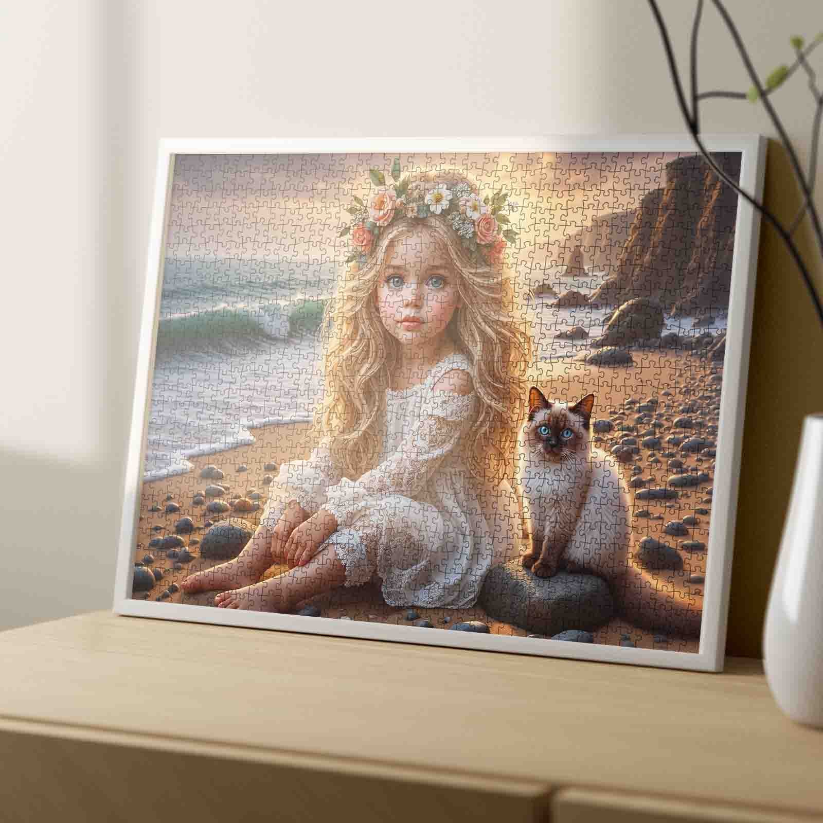 tucocoo-golden-shore-girl-cat-puzzle-1000-teile-strand image 4