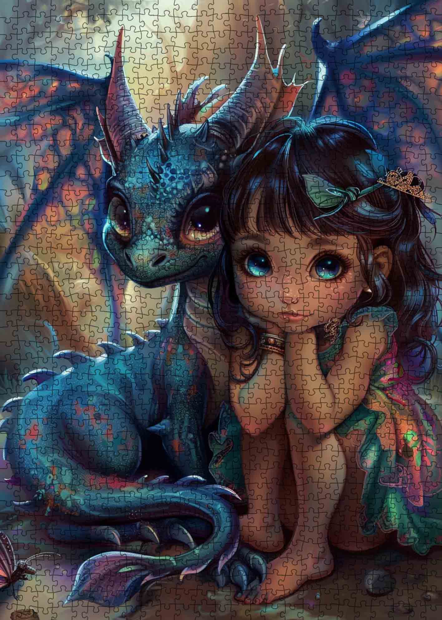 tucocoo-enchanted-dragon-and-girl-puzzle-1000-teile-drache image 2
