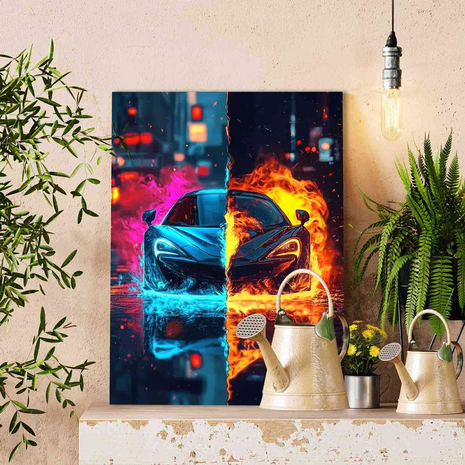 tucocoo-fire-and-ice-sports-car-malen-nach-zahlen-ohne-rahmen image 2