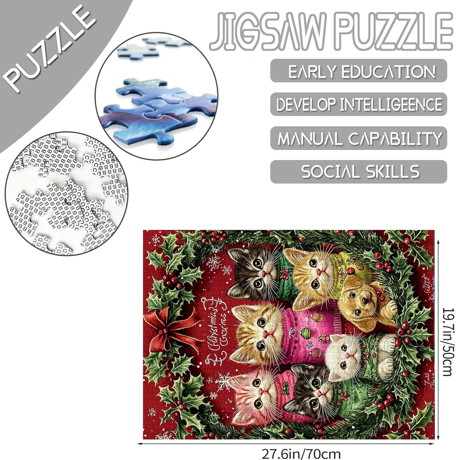 tucocoo-kittens-puppies-christmas-wreath-puzzle-1000-teile-katzen image 4