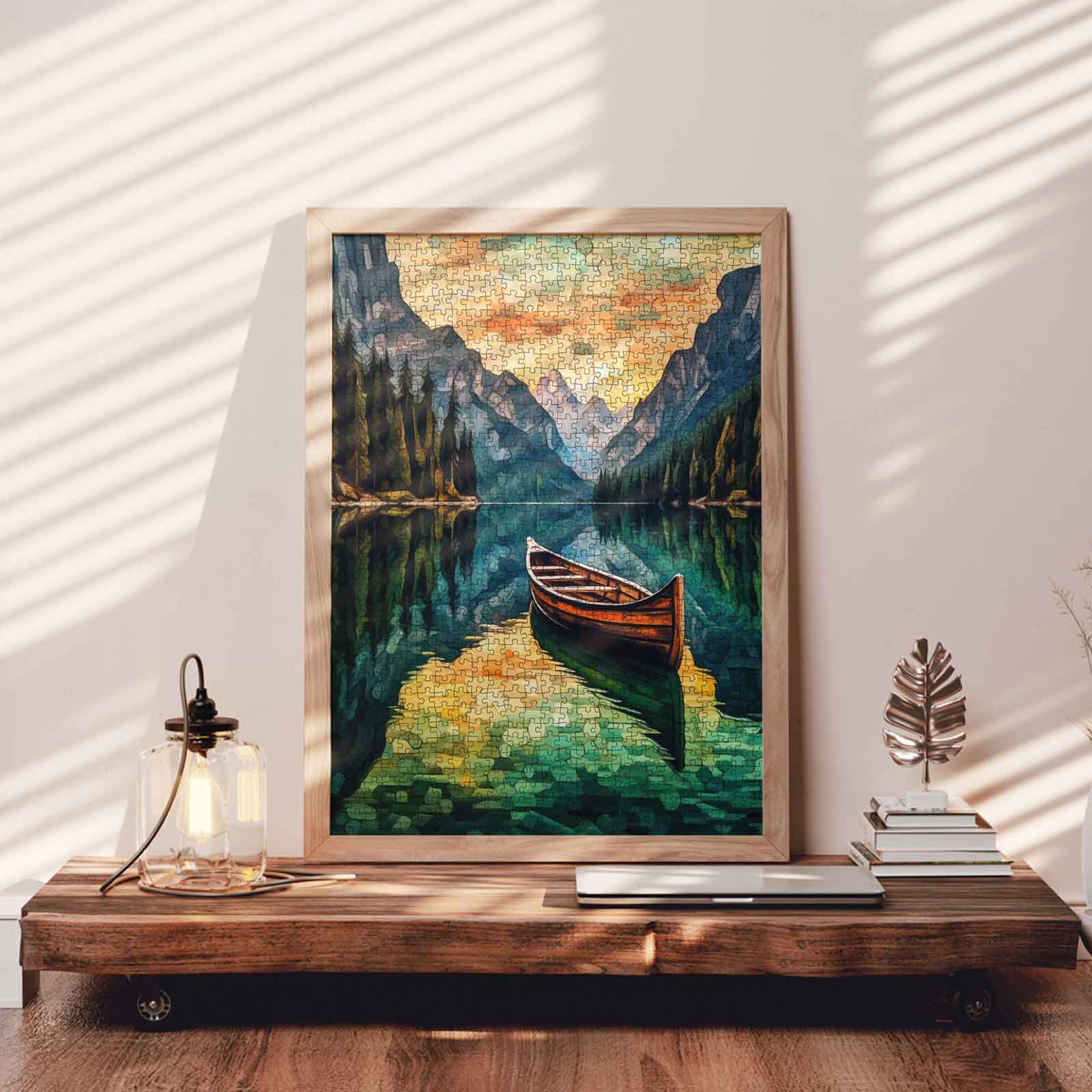 tucocoo-stained-glass-mountain-lake-puzzle-1000-teile image 3