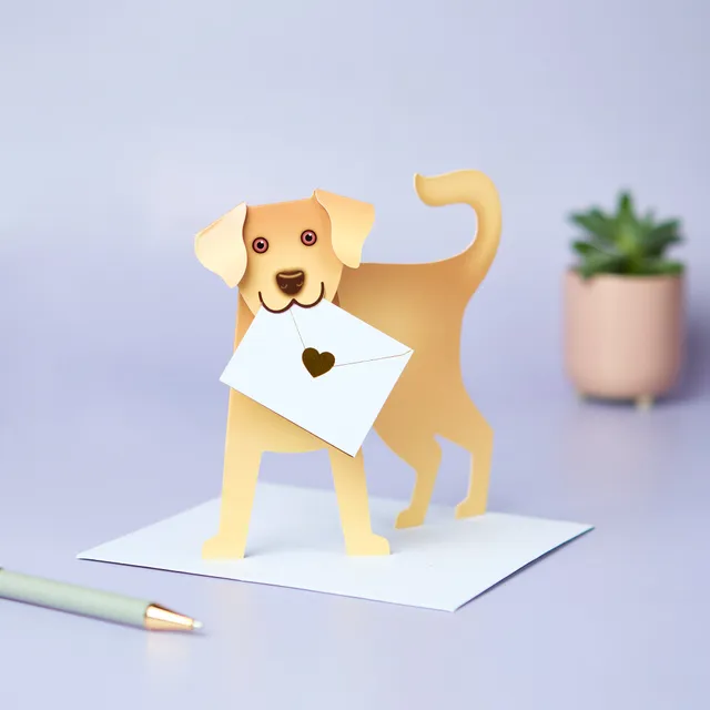 otter-house-special-delivery-biscuit-hund-grusskarte-3d image 1