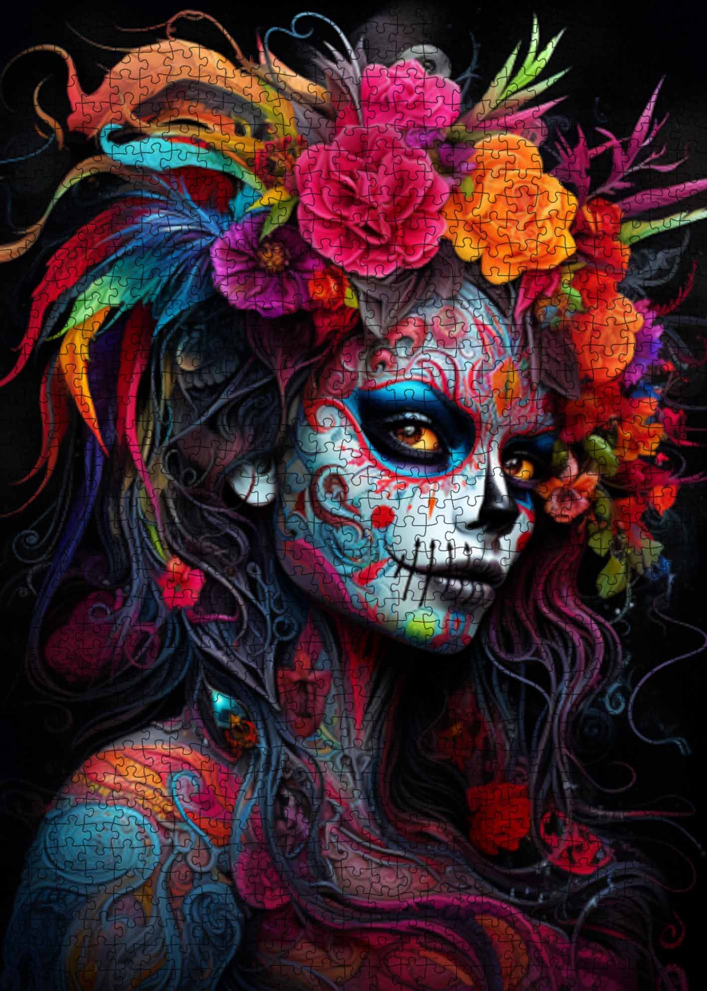 tucocoo-calavera-beauty-puzzle-1000-teile-totenkopf image 2