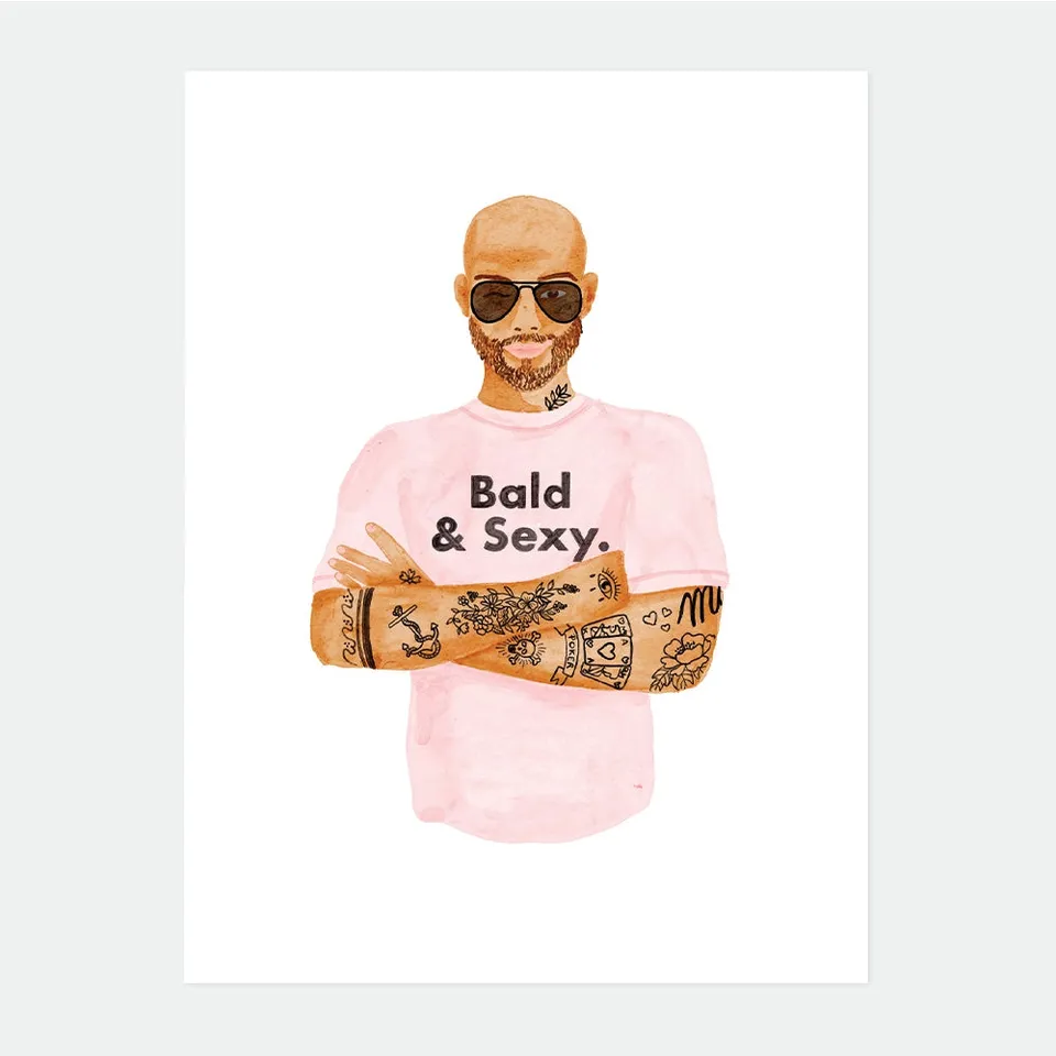 all-the-ways-to-say-bald-sexy-poster-mann-tattoo-m-29-7x39-7 image 1