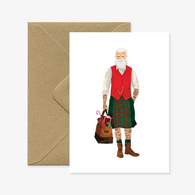 all-the-ways-to-say-santa-hipster-weihnachtskarte-a6-modern image 1