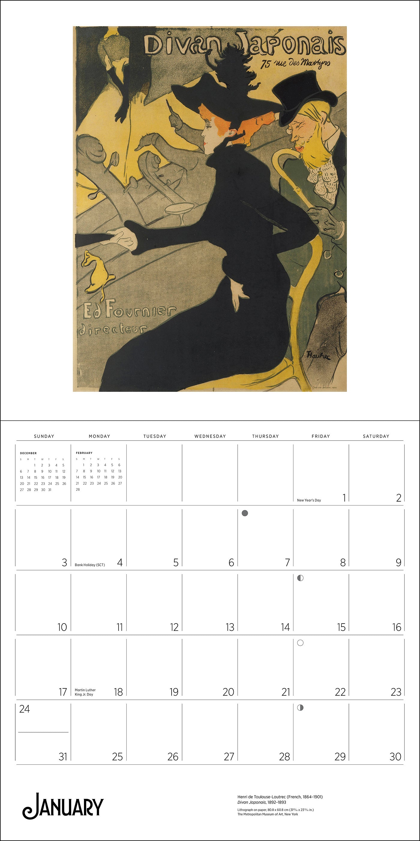 pomegranate-wall-calendar-toulouse-lautrec-wandkalender-2027-paris image 3