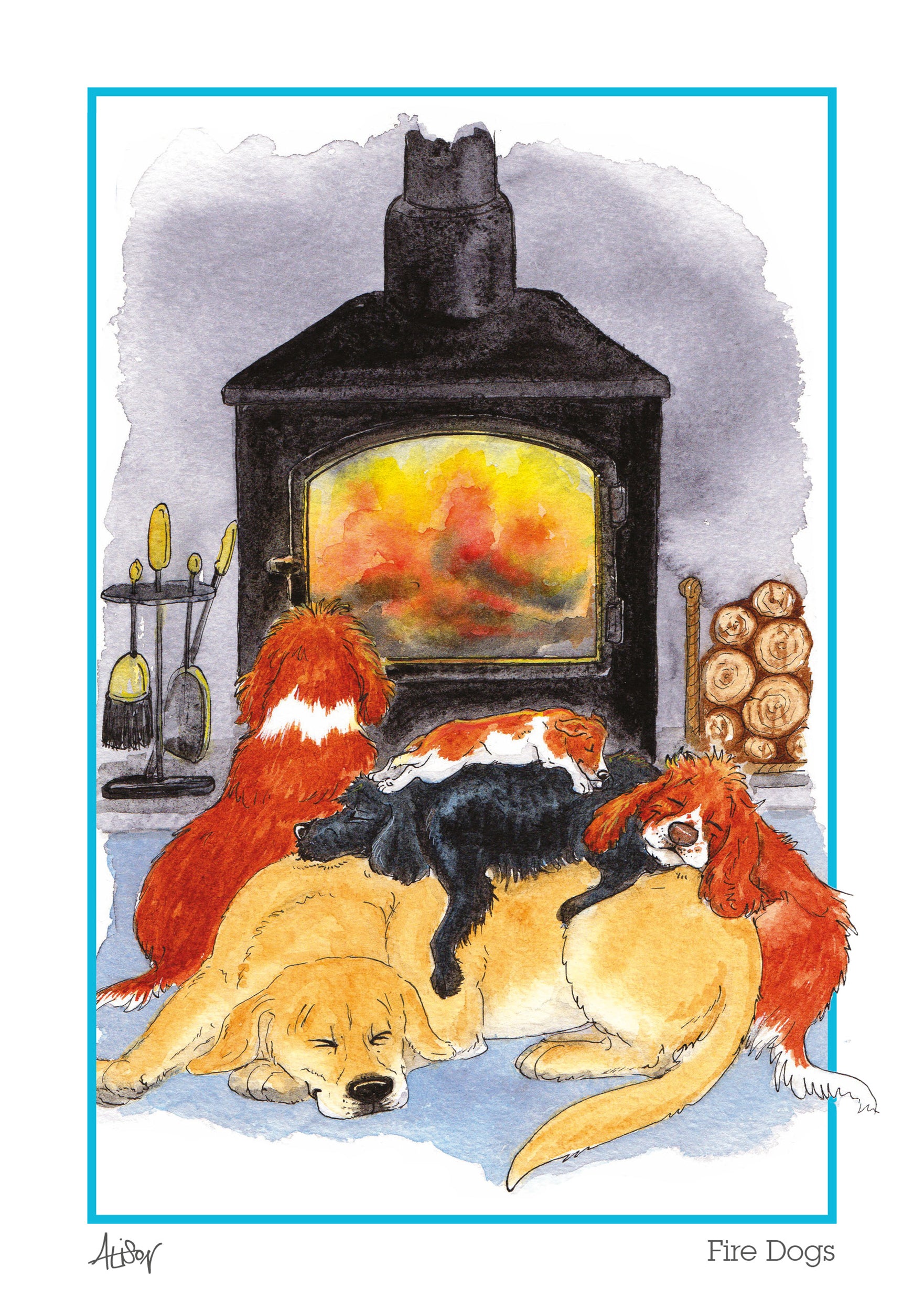 otter-house-alison-s-animals-gru-karte-fire-dogs-hunde-humor image 1