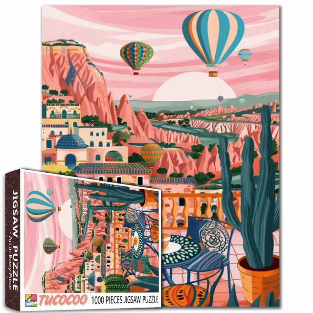 tucocoo-pink-valley-escape-puzzle-1000-teile-rosa image 1