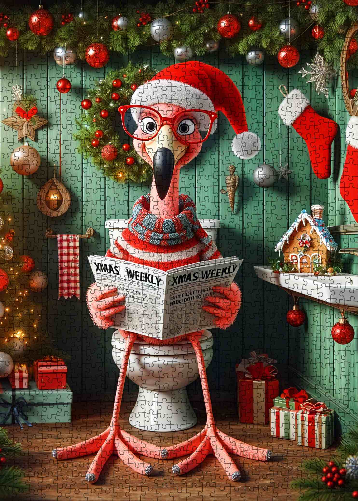 tucocoo-festive-flamingo-toilet-puzzle-1000-teile-lustig image 2