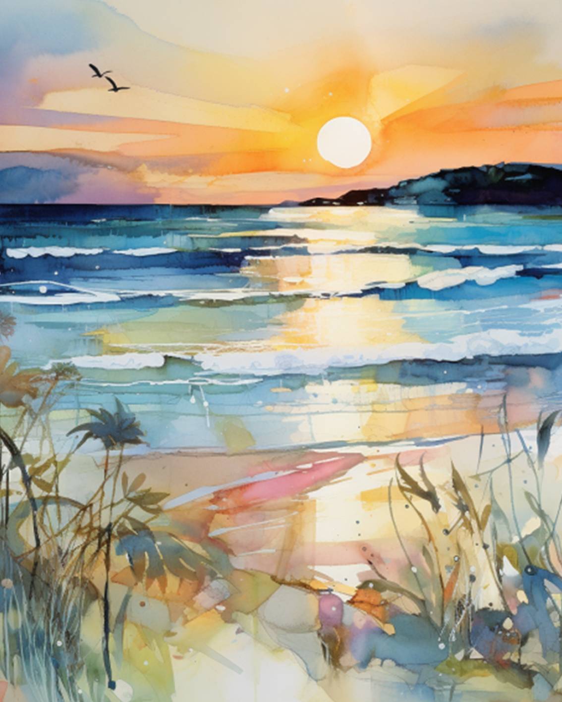 tucocoo-paint-by-numbers-serene-sunset-beachscape-40x50 image 2