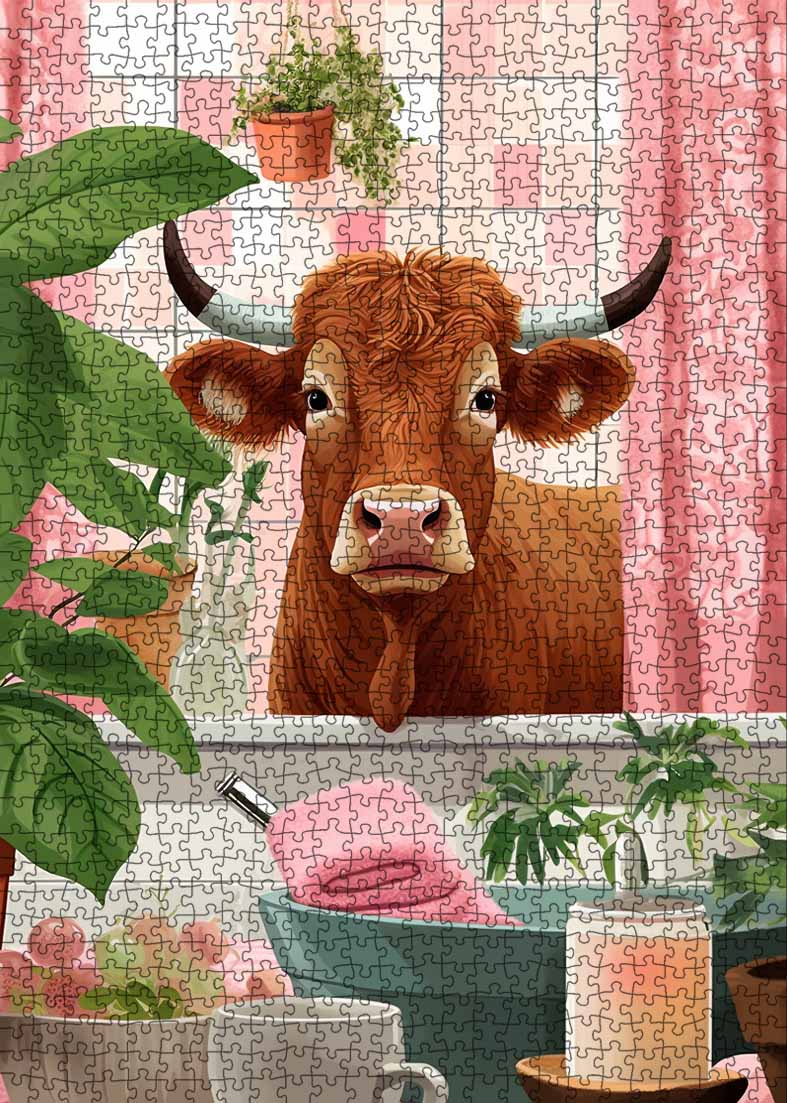 tucocoo-charmante-kuh-im-bad-puzzle-1000-teile-kuhmotiv image 2