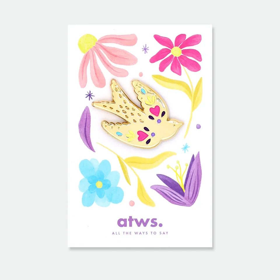 all-the-ways-to-say-lovebird-pin-emaille-gold-34-mm image 1