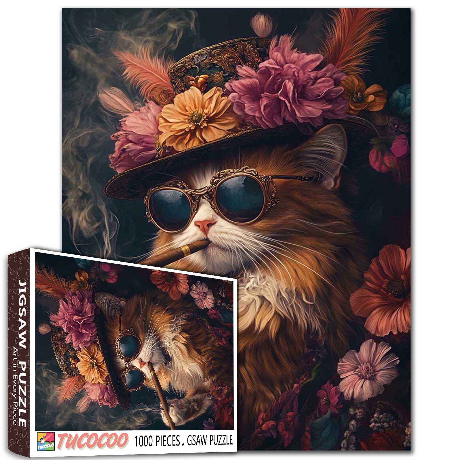 tucocoo-stylish-cat-with-cigars-puzzle-1000-teile image 1
