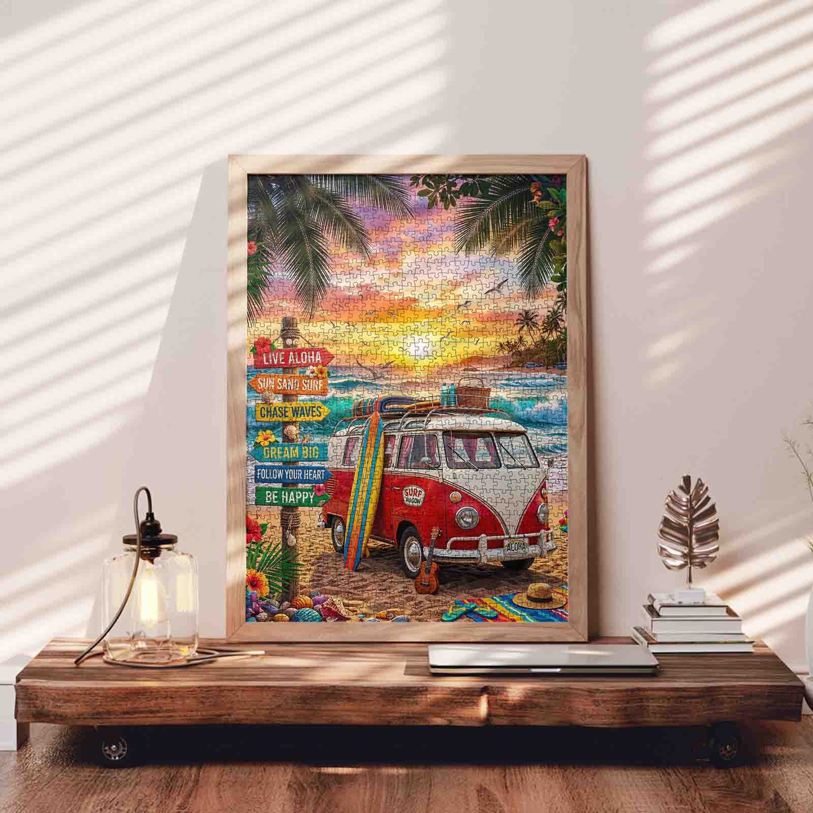tucocoo-aloha-surf-wagon-sunset-puzzle-1000-teile-strand image 3