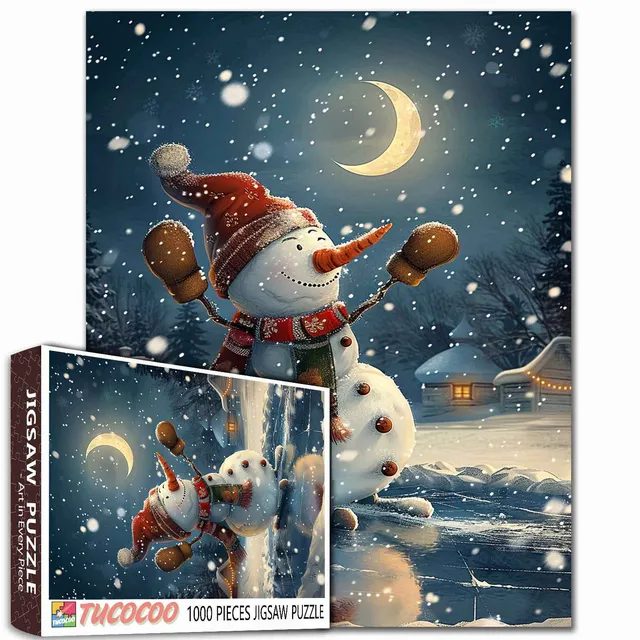 tucocoo-christmas-snowman-skating-puzzle-1000-teile-winter image 1
