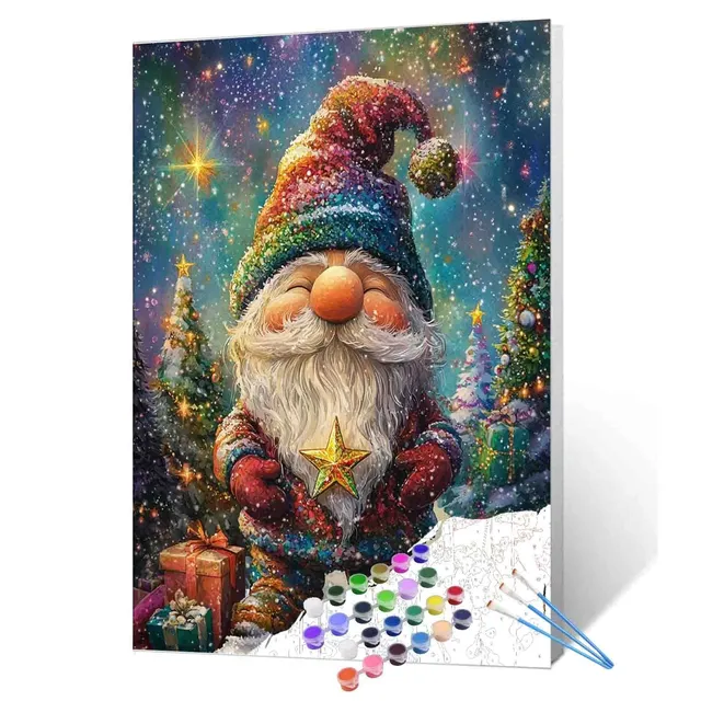 tucocoo-smiling-gnome-rainbow-malen-nach-zahlen-weihnachten image 1