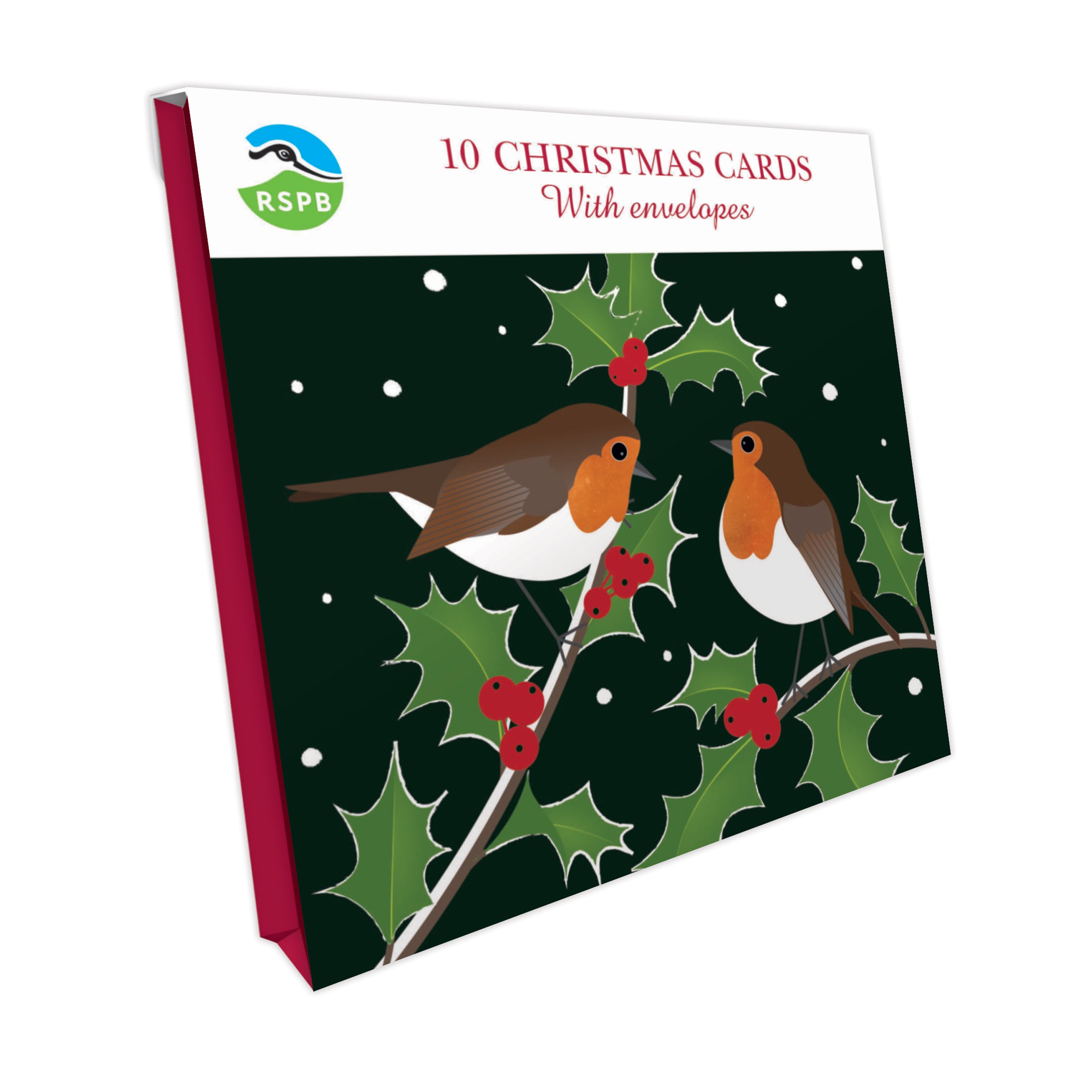 otter-house-christmas-weihnachtskarten-robins-holly-10er-pack image 1