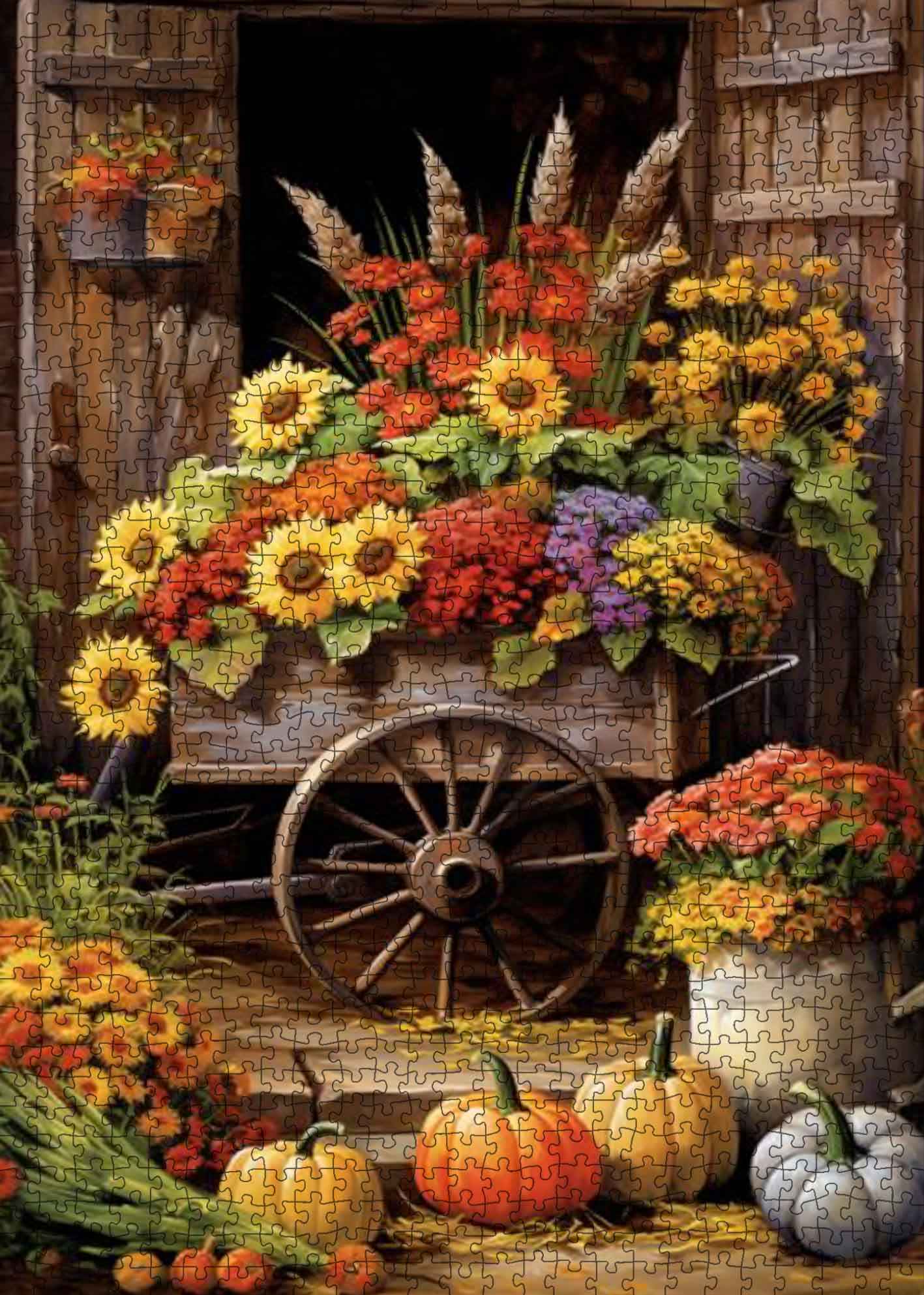 tucocoo-rustic-flower-cart-puzzle-1000-teile-blumenwagen image 2