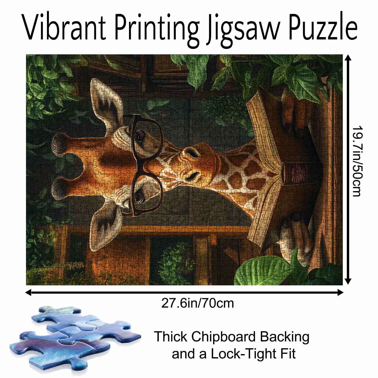tucocoo-giraffe-reading-book-puzzle-1000-teile-bibliothek image 5