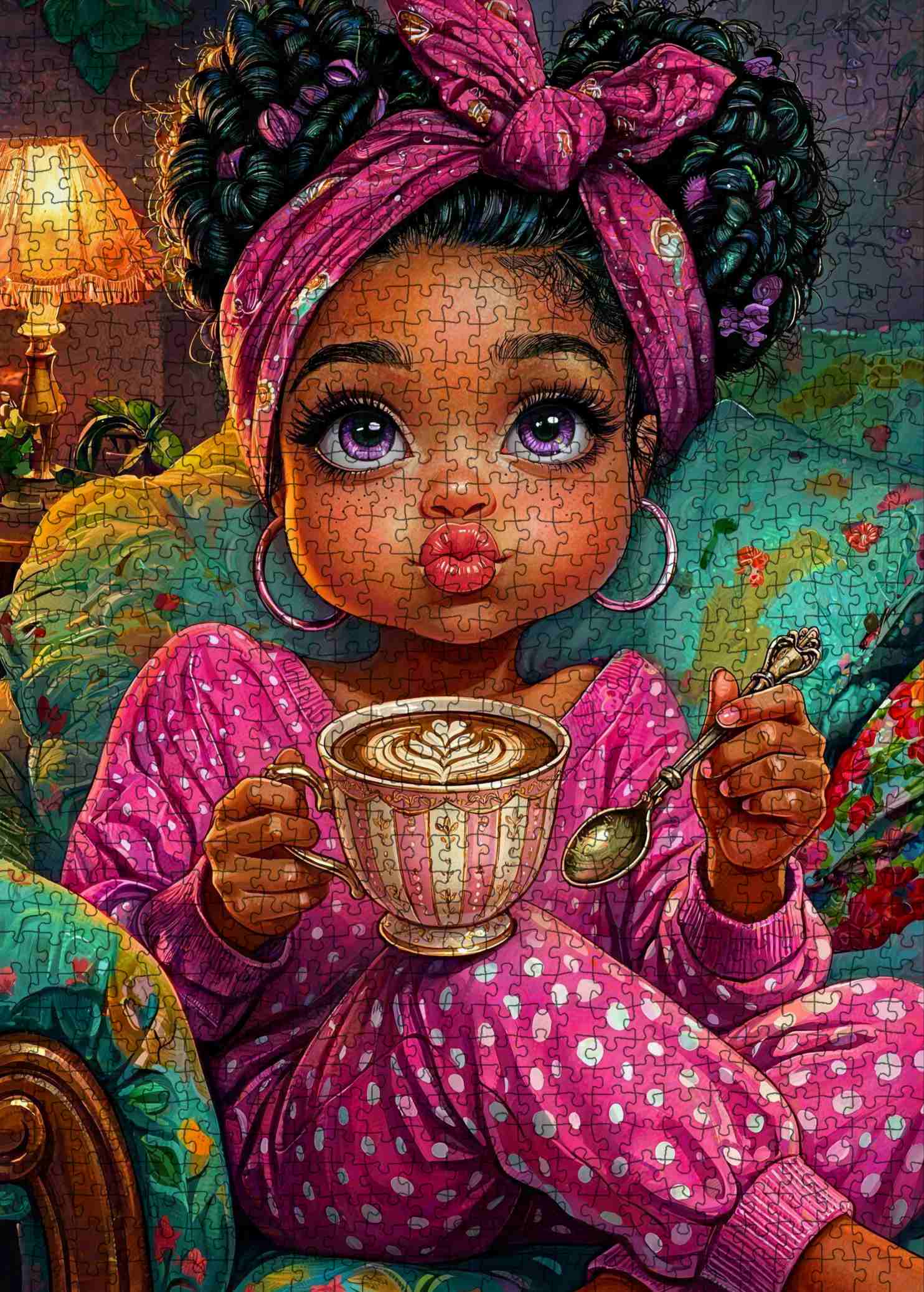 tucocoo-cozy-coffee-time-girl-puzzle-1000-teile-m-dchen image 2