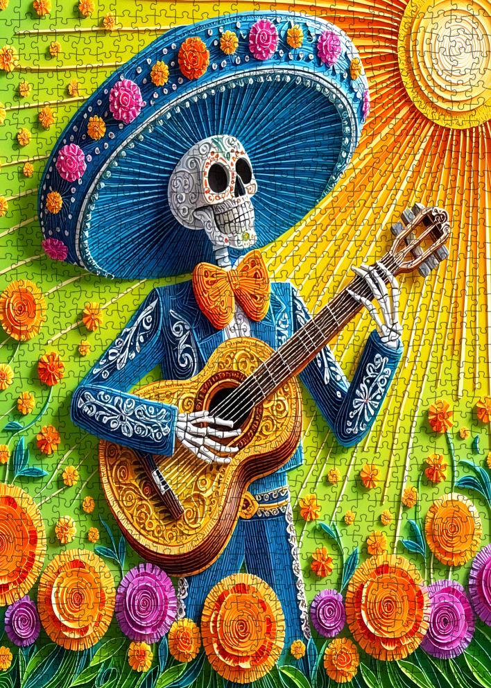 tucocoo-fiesta-skeleton-guitarist-puzzle-1000-teile-mexiko image 2