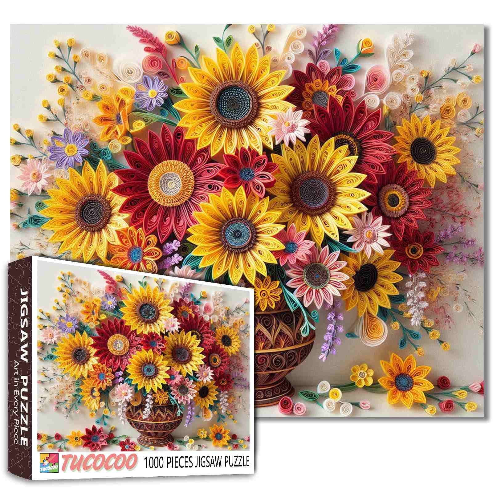 tucocoo-sunflower-quilling-art-puzzle-1000-teile-blumen image 1
