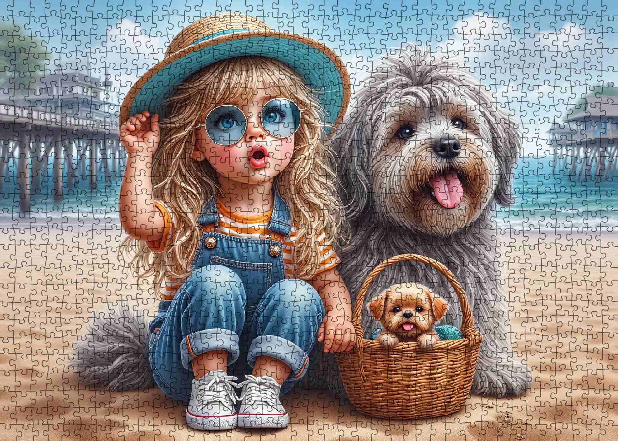 tucocoo-beach-day-girl-and-dogs-puzzle-1000-teile-strand image 2