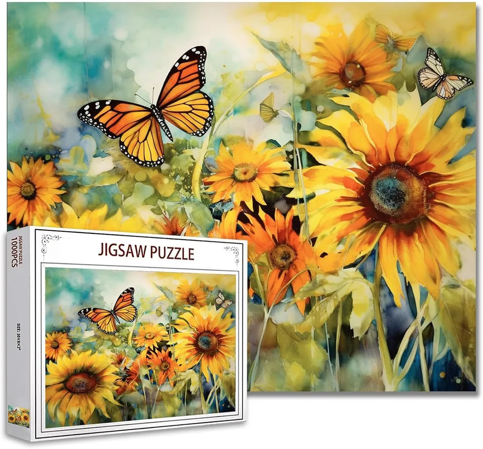 tucocoo-sonnenblumen-schmetterling-puzzle-1000-teile image 1