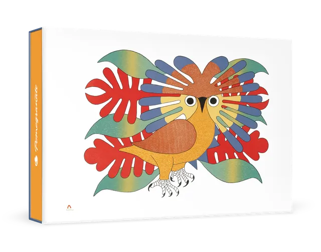 pomegranate-boxed-notecards-kenojuak-ashevak-sun-owl-karten-klein image 1