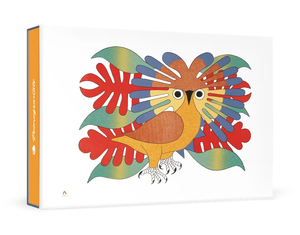 pomegranate-boxed-notecards-kenojuak-ashevak-sun-owl-karten-klein image 1