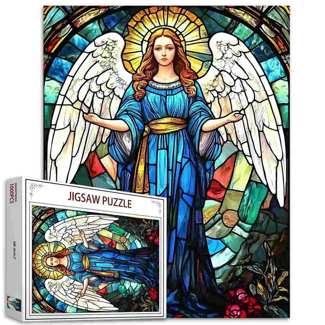 tucocoo-stained-glass-angel-puzzle-1000-teile-engel image 1