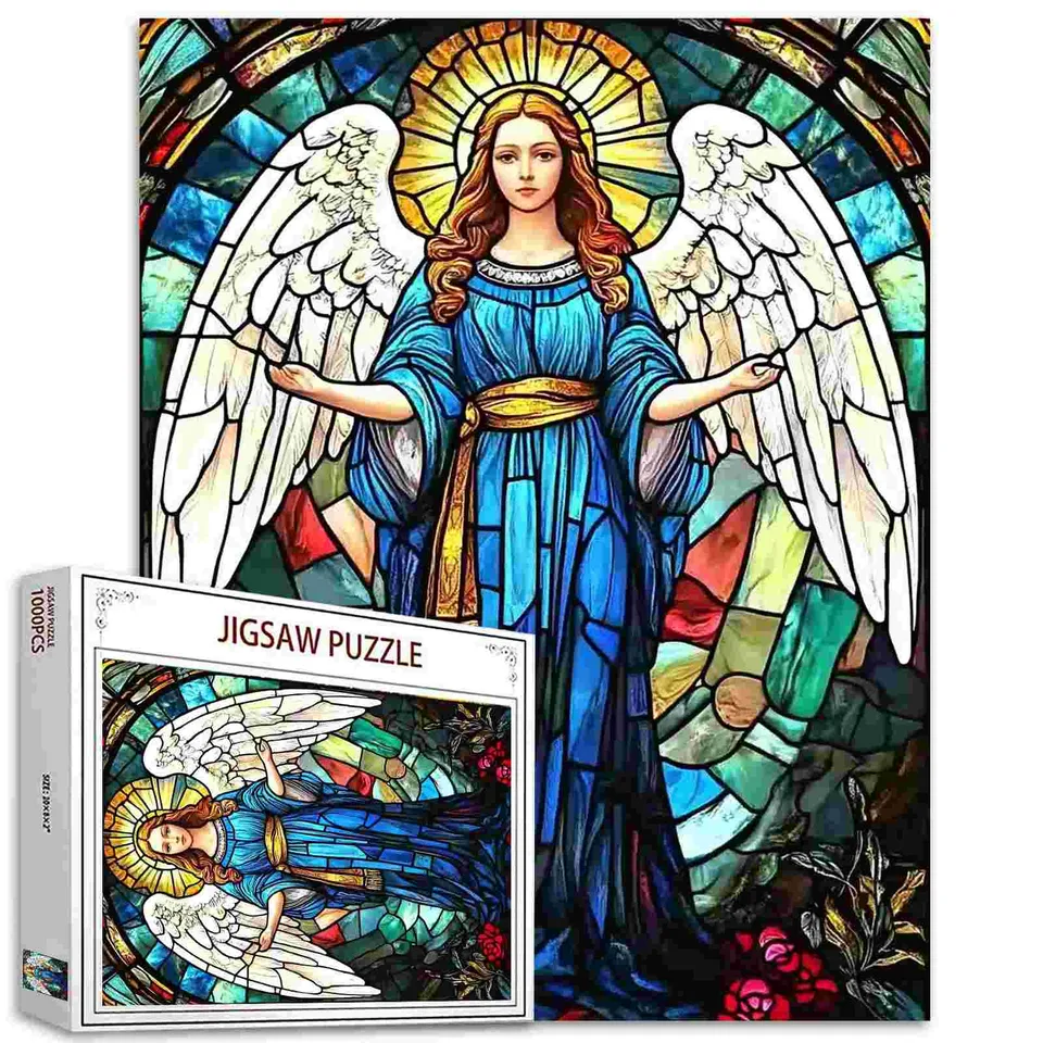 tucocoo-stained-glass-angel-puzzle-1000-teile-engel image 1