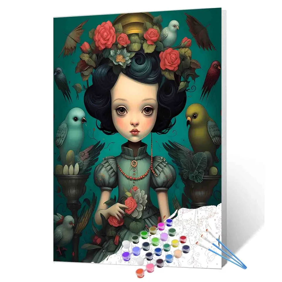 tucocoo-paint-by-numbers-garden-crown-girl-malset-40x50-m-dchen image 1