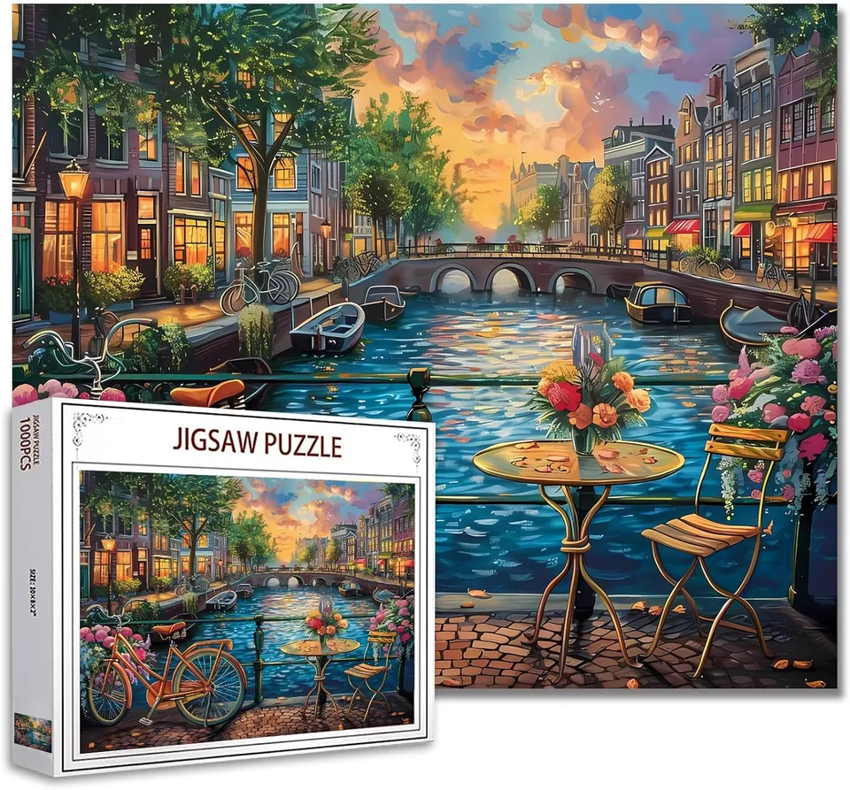 tucocoo-amsterdam-canal-night-puzzle-1000-teile-stadt image 1