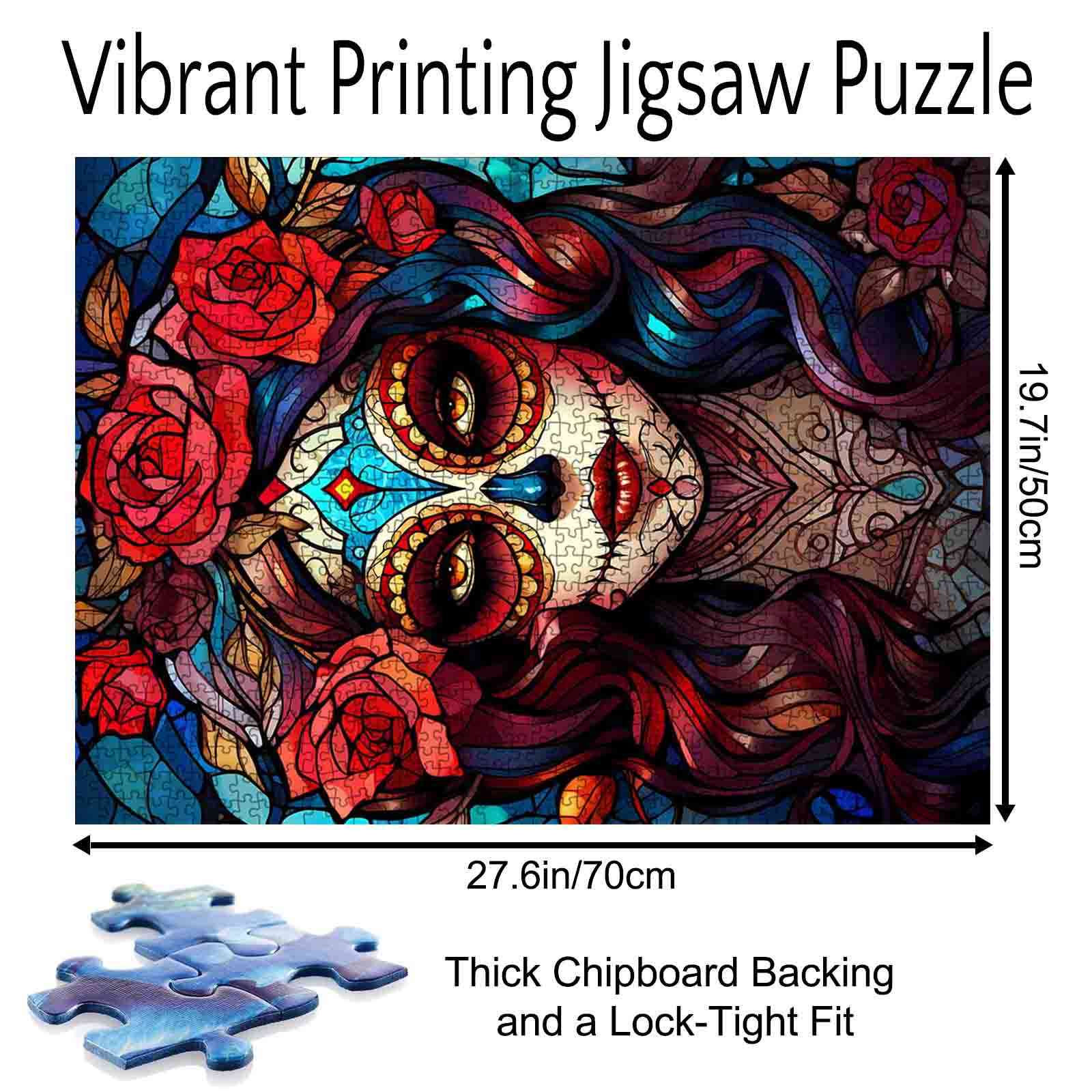 tucocoo-sugar-skull-woman-puzzle-1000-teile-rosen image 5