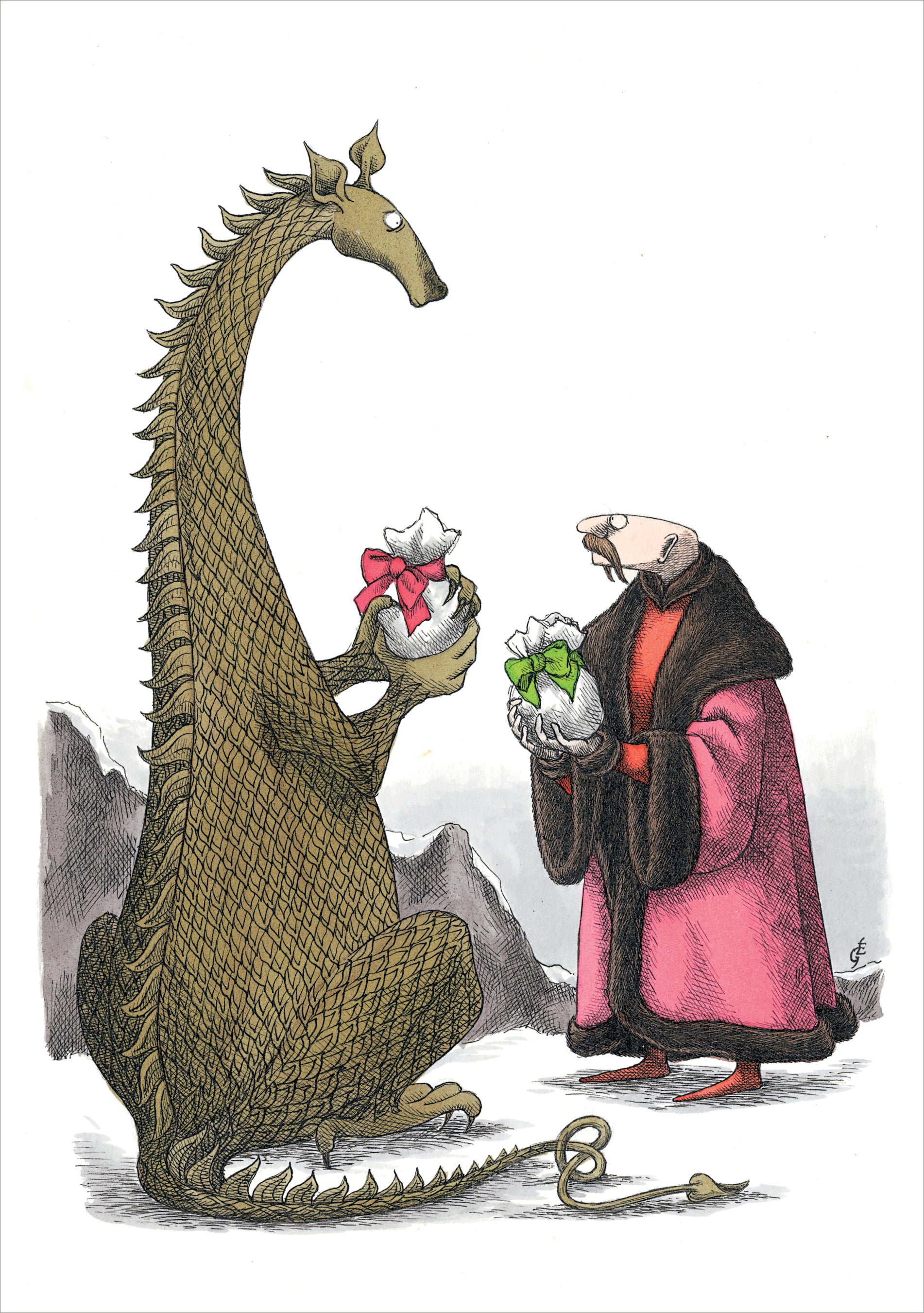 pomegranate-edward-gorey-dragon-weihnachtskarten-set image 2