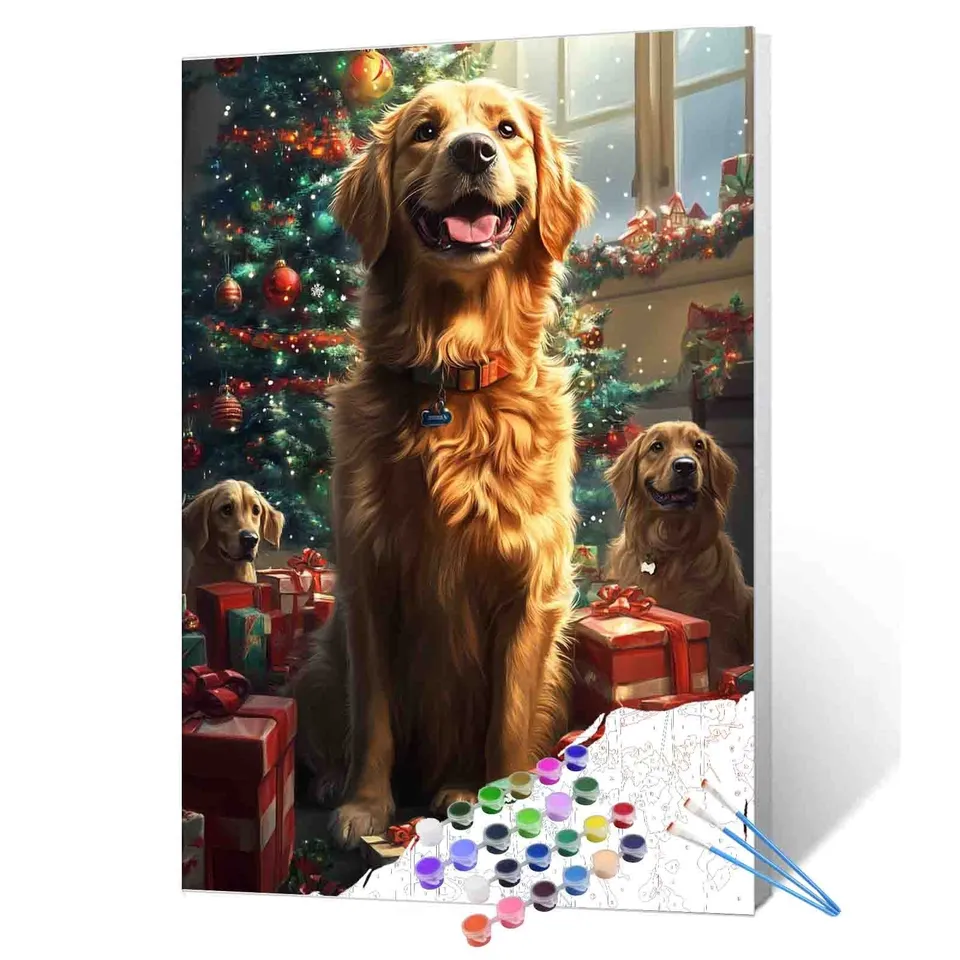 tucocoo-paint-by-numbers-christmas-gifts-for-dogs-malbild-40x50-ohne-rahmen image 1