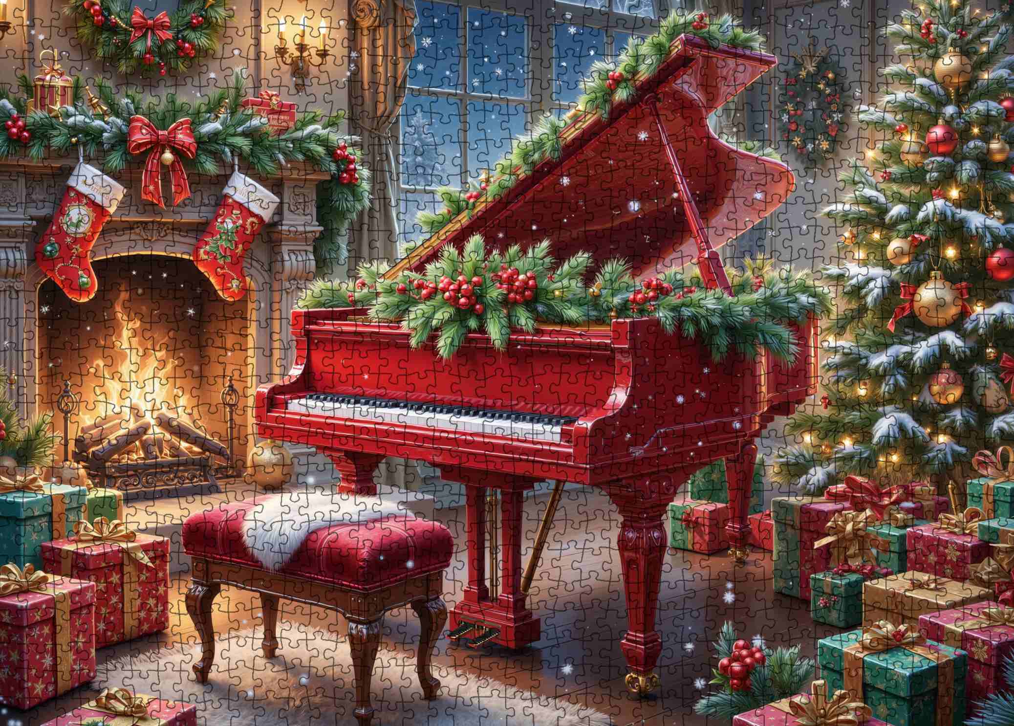tucocoo-festive-red-piano-hearth-puzzle-1000-teile-klavier image 2