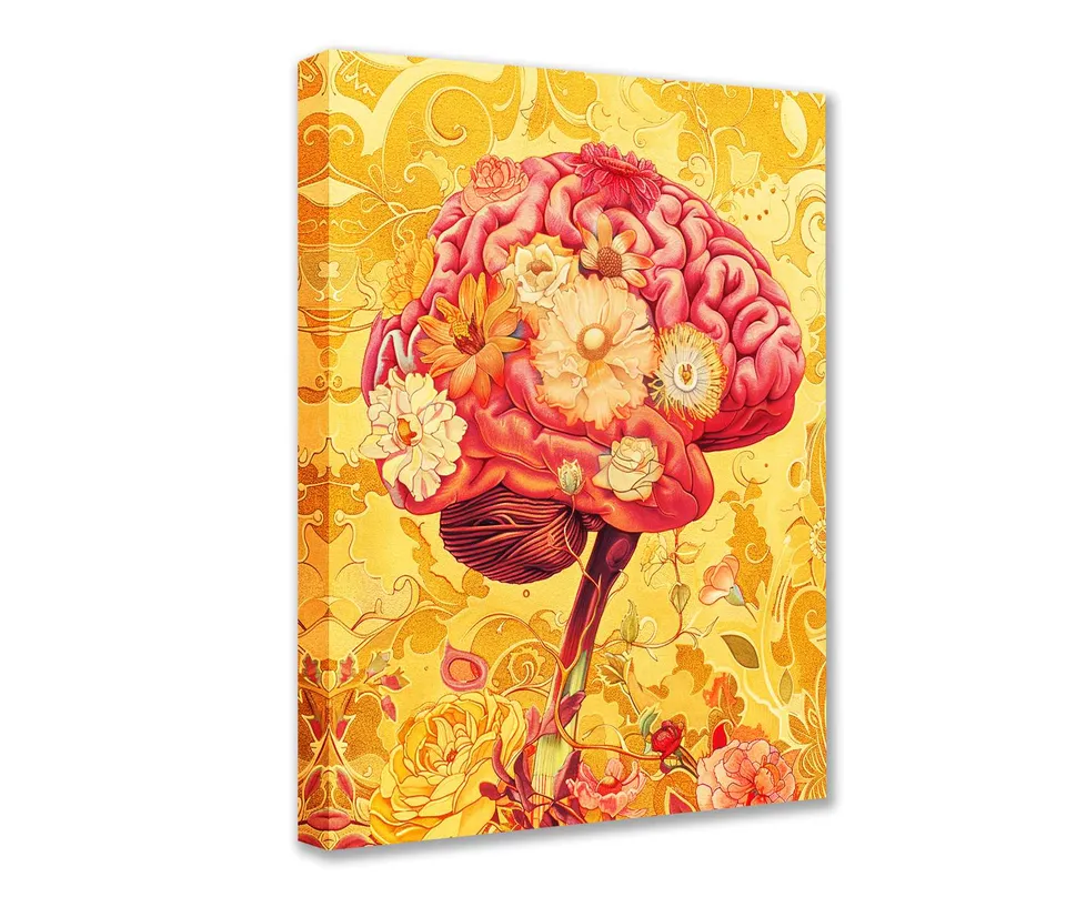 tucocoo-floral-brain-harmony-leinwandbild-30x40-mit-rahmen image 1