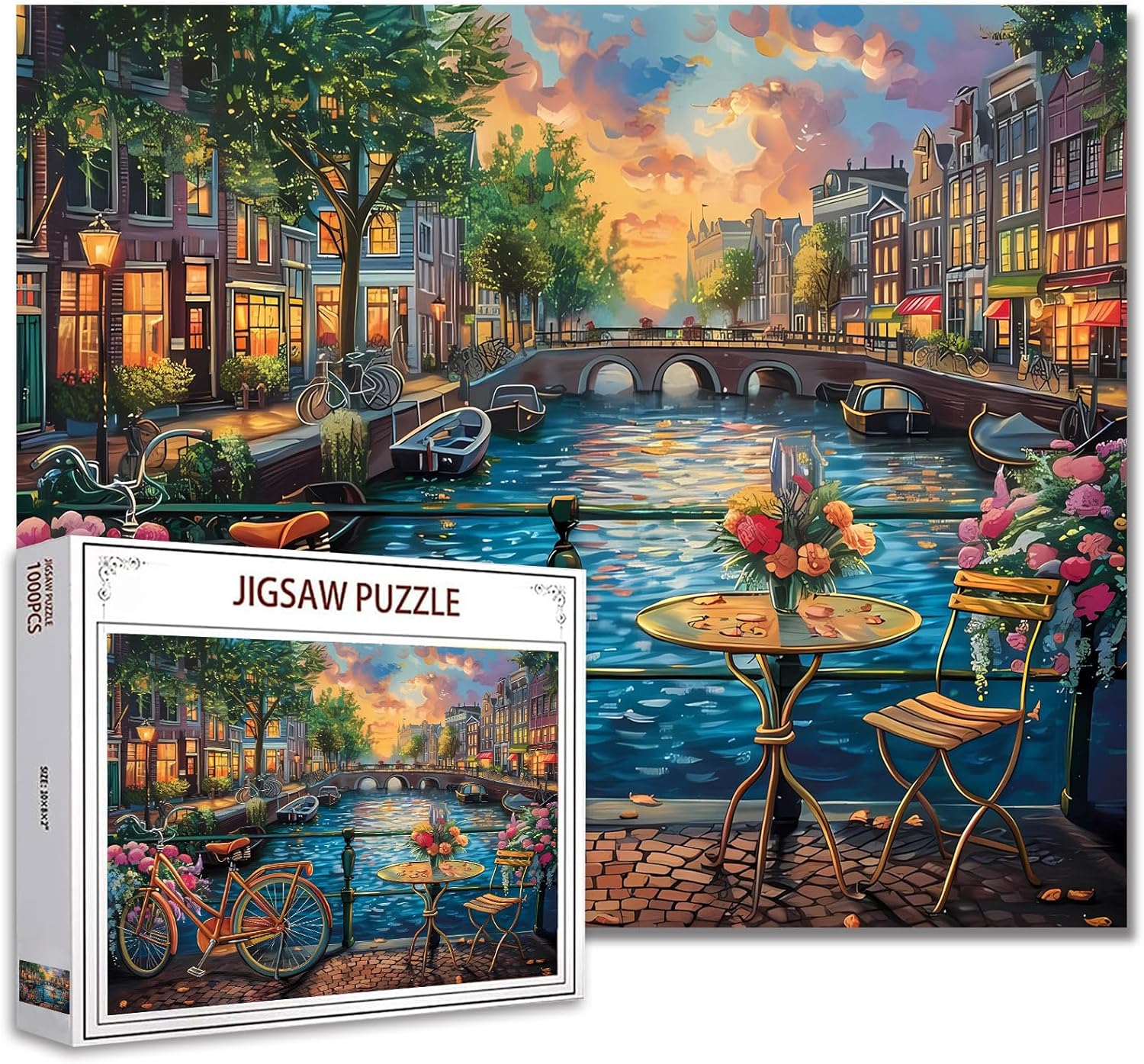 tucocoo-amsterdam-canal-night-puzzle-1000-teile-stadt image 1