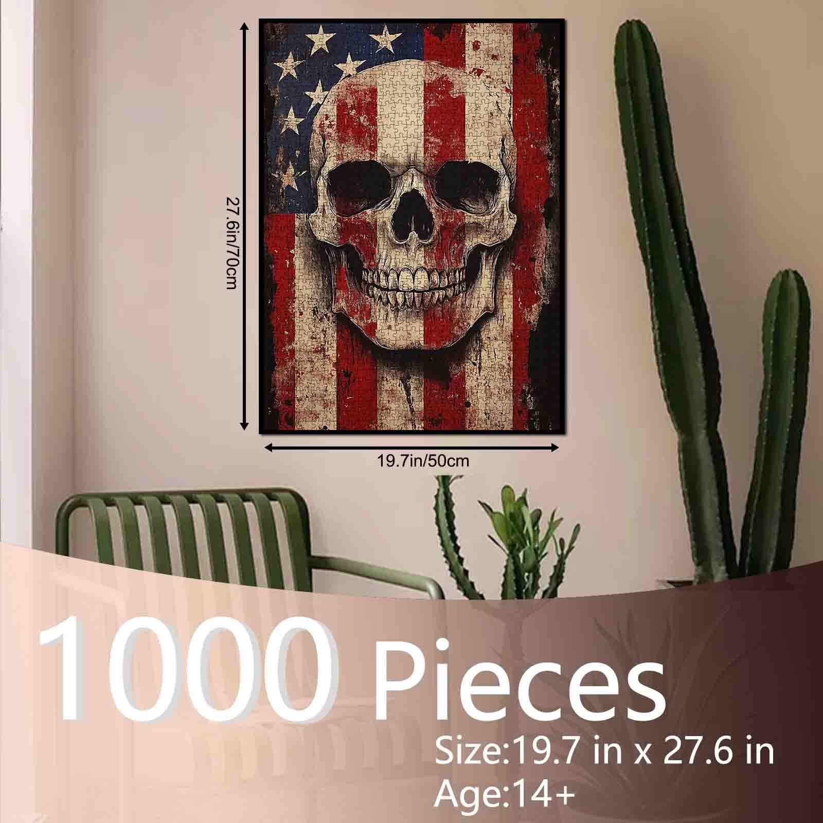 tucocoo-patriotic-skull-flag-art-puzzle-1000-teile-totenkopf image 5