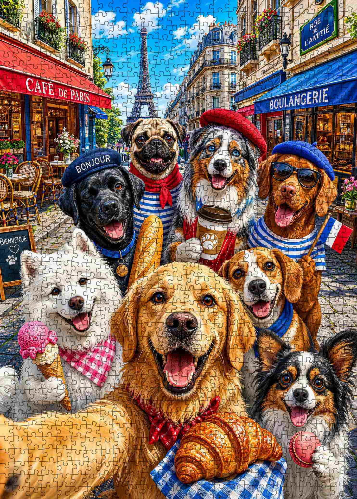 tucocoo-paris-caf-dog-friends-puzzle-1000-teile-hunde image 2