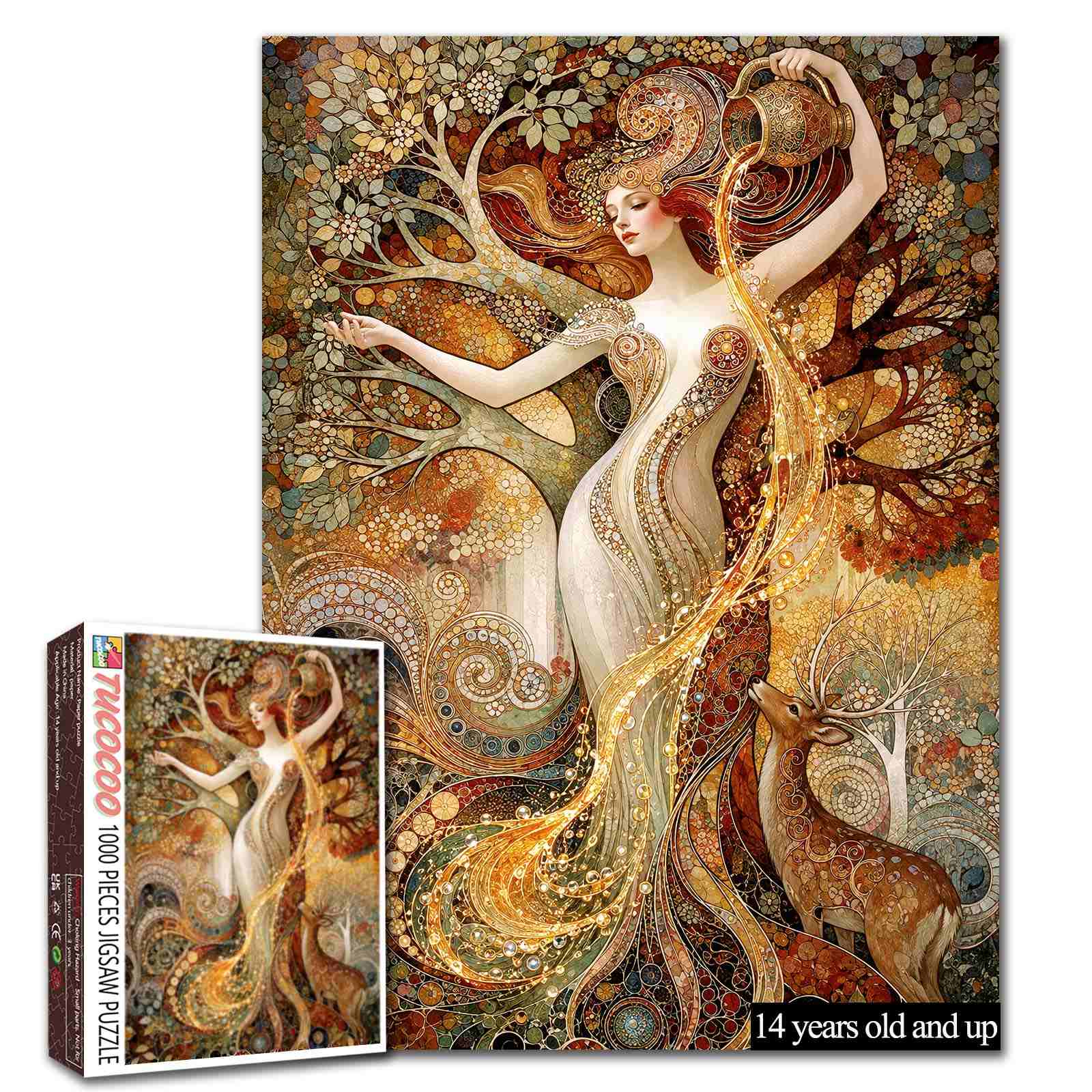 tucocoo-golden-forest-goddess-puzzle-1000-teile-fantasy image 1